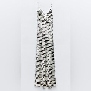 ZARA polka dot ruffle slip dress